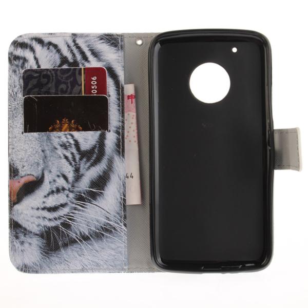 Plånboksfodral Moto G5 Plus – Vit Tiger