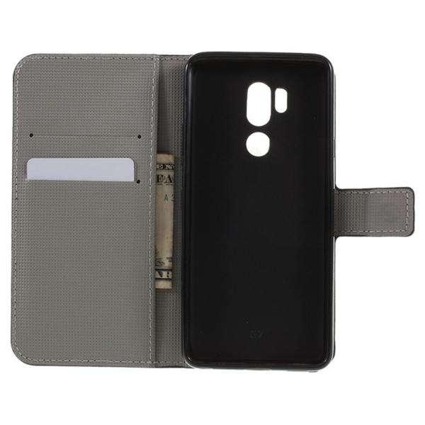 Plånboksfodral LG G7 ThinQ - Vit med Fjärilar