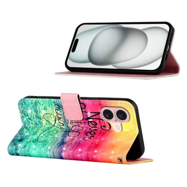 Plånboksfodral Apple iPhone 16 – Never Stop Dreaming