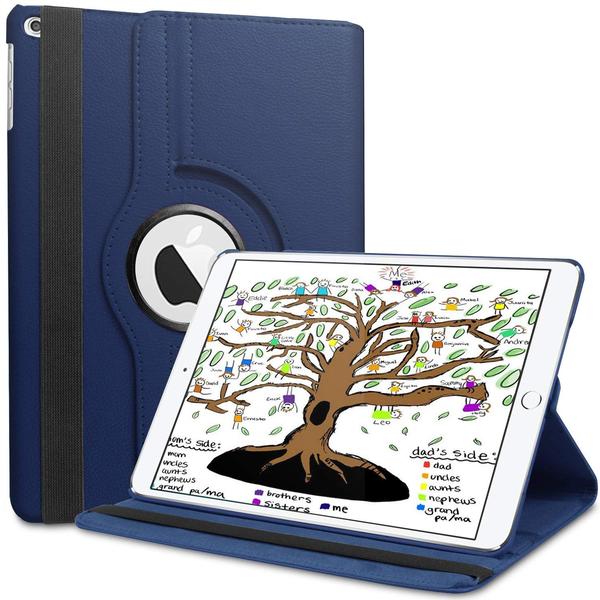 Läderfodral iPad Air 9,7" Roterande 360° - 11 Färger Blå (Mörk)