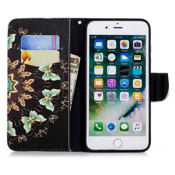 Plånboksfodral Apple iPhone 8 – Fjärilar I Cirkel