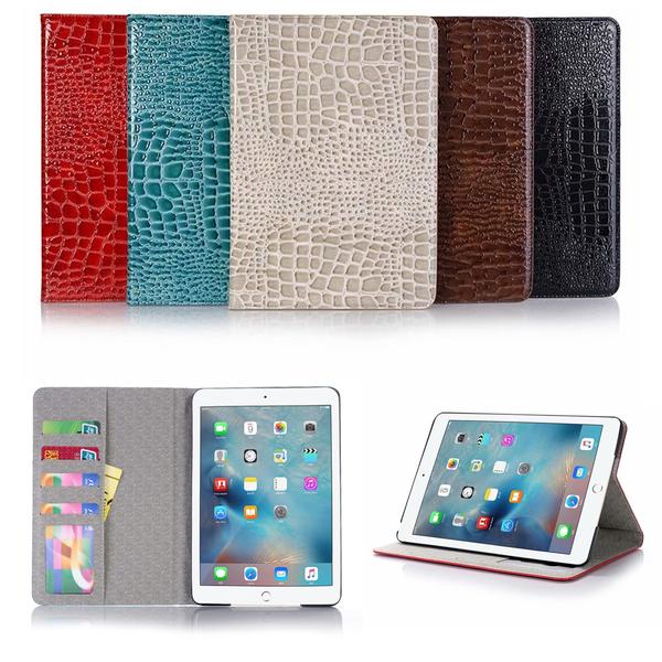 Plånboksfodral iPad Mini 4 - 5 Färger, Krokodilmönster Brun