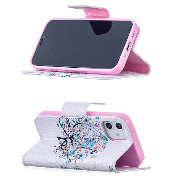 Lompakkokotelo iPhone 12 Mini - Värikäs Puu