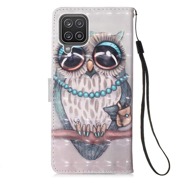 Plånboksfodral Samsung Galaxy A12 - Utsmyckad Uggla