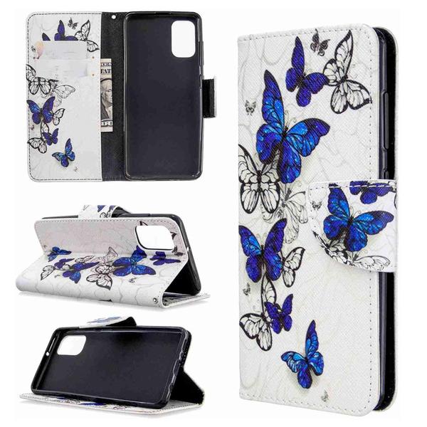 Plånboksfodral Samsung Galaxy A51 – Blåa och Vita Fjärilar