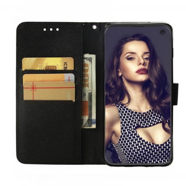 Plånboksfodral Samsung Galaxy S10 – Döskalle / Rosor