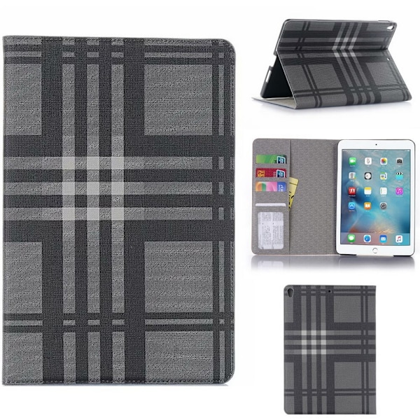 Plånboksfodral iPad 10,2" (2020) Rutmönster - 3 Färger Brun