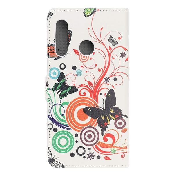 Plånboksfodral Huawei P30 Lite - Vit med Fjärilar