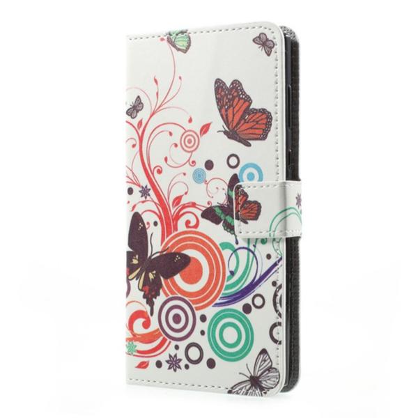Plånboksfodral Sony Xperia L1 - Vit med Fjärilar