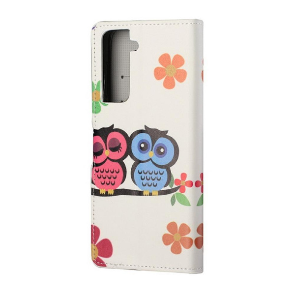 Plånboksfodral Samsung Galaxy S22 Plus - Ugglor & Blommor