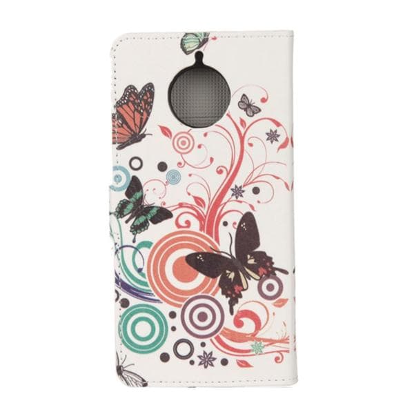 Plånboksfodral Moto G5S Plus - Vit med Fjärilar