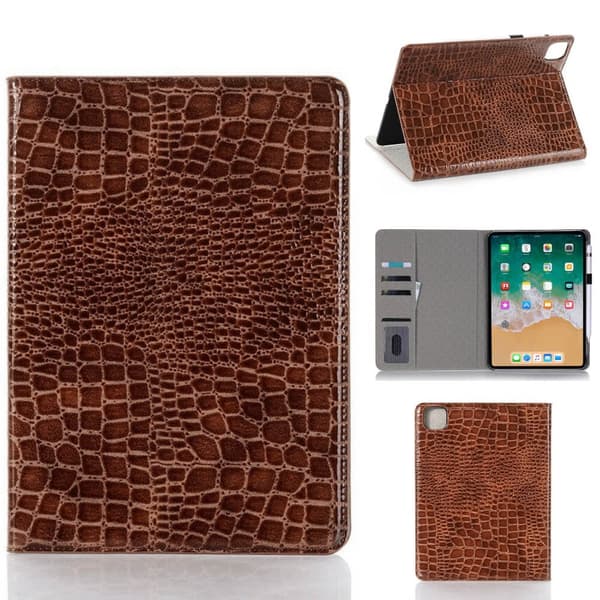 Plånboksfodral iPad Air 11" (2026) Krokodilmönster Brun