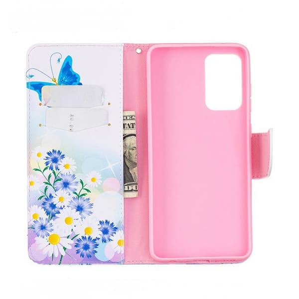 Plånboksfodral Samsung Galaxy A72 – Fjärilar och Blommor