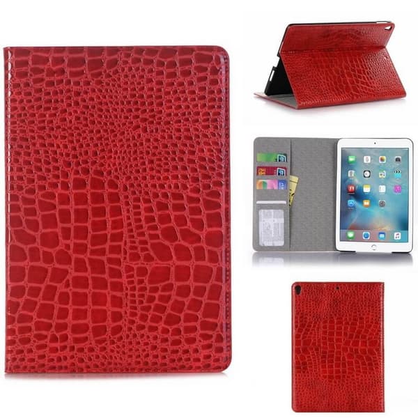 Plånboksfodral iPad 10,2" (2019) Krokodilmönster - 3 Färger Röd