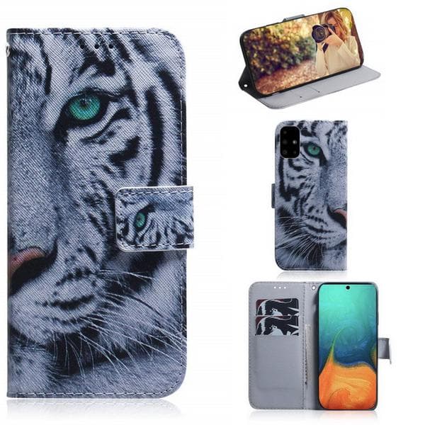 Plånboksfodral Samsung Galaxy A51 - Vit Tiger