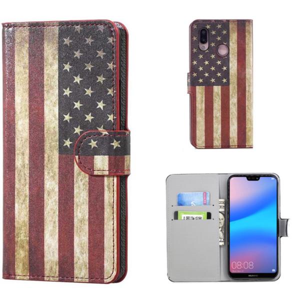 Plånboksfodral Huawei P20 Lite - Flagga USA