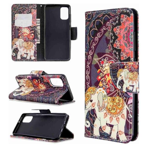Plånboksfodral Samsung Galaxy A02s – Indiskt / Elefant