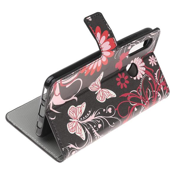 Plånboksfodral Huawei P30 Lite - Svart med Fjärilar