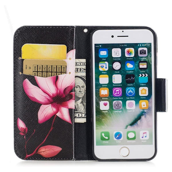 Plånboksfodral Apple iPhone 7 – Rosa Blomma