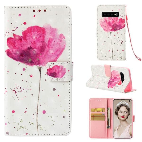 Plånboksfodral Samsung Galaxy S10 – Rosa Blomma
