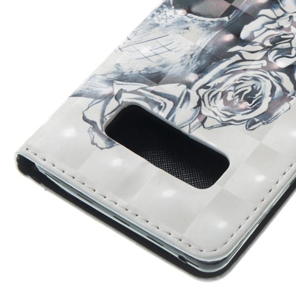 Plånboksfodral Samsung Galaxy Note 8 – Döskalle / Rosor