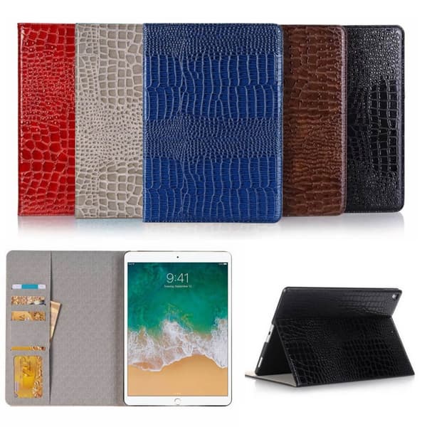 Plånboksfodral iPad 10,2" (2019) Krokodilmönster - 3 Färger Röd