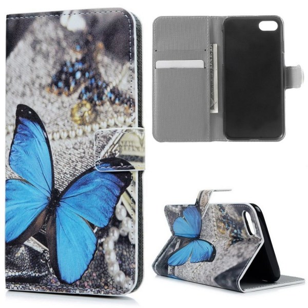 Plånboksfodral iPhone SE (2022) - Blå Fjäril