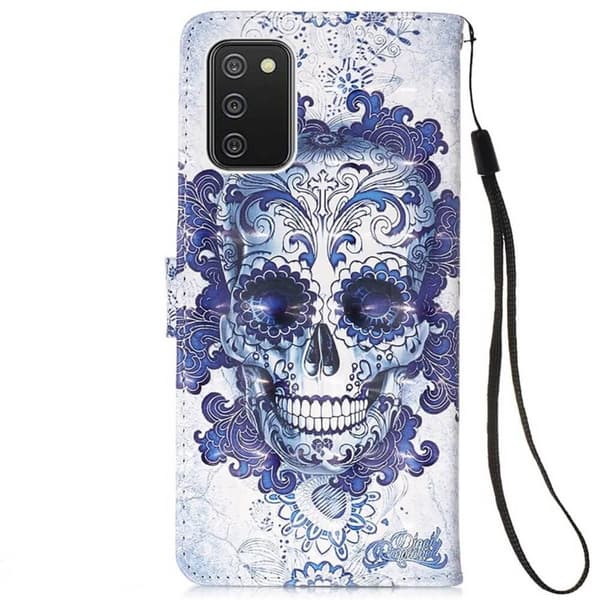 Lompakkokotelo Samsung Galaxy A03s - Pääkallo