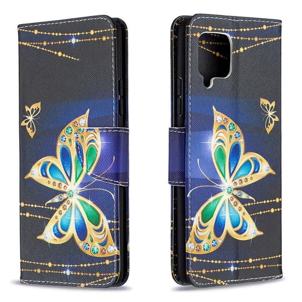 Plånboksfodral Samsung Galaxy A12 - Guldfjäril