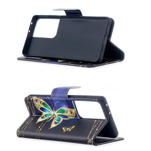 Plånboksfodral Samsung Galaxy S21 Ultra – Guldfjäril