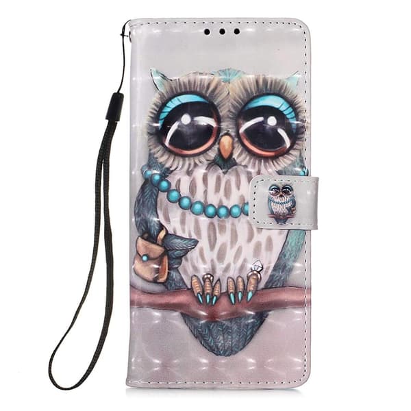 Plånboksfodral Samsung Galaxy A12 - Utsmyckad Uggla