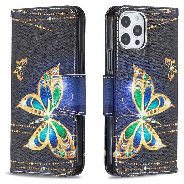 Plånboksfodral iPhone 15 Pro – Guldfjäril