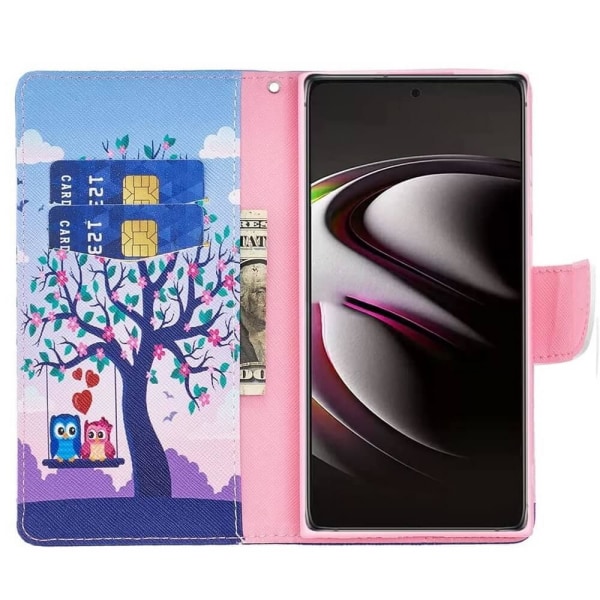 Lompakkokotelo Samsung Galaxy S22 Ultra - Pöllöt Keinussa