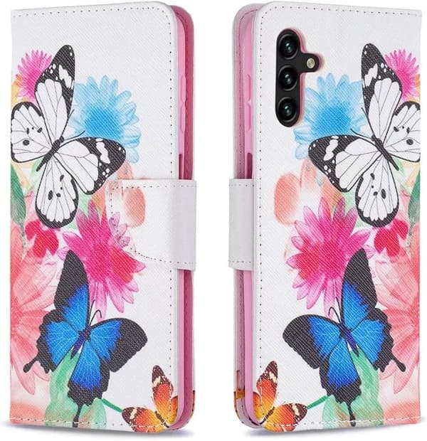 Lompakkokotelo Samsung Galaxy S23 - Värikkäitä Perhosia