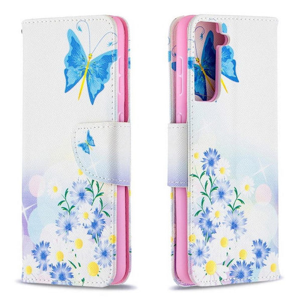 Plånboksfodral Samsung Galaxy S22 - Fjärilar och Blommor
