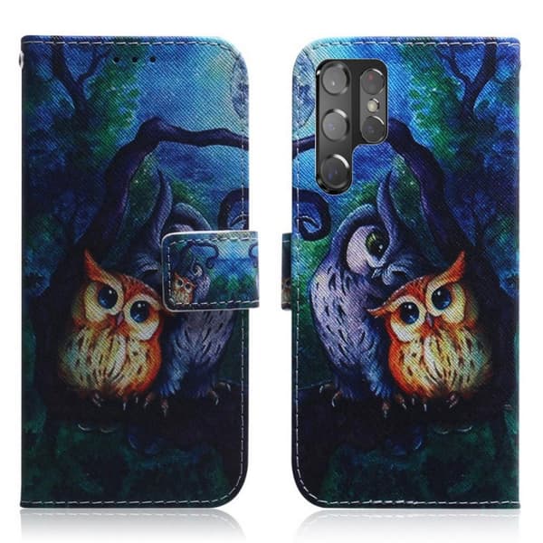 Plånboksfodral Samsung Galaxy S22 Ultra - Ugglor I Månsken