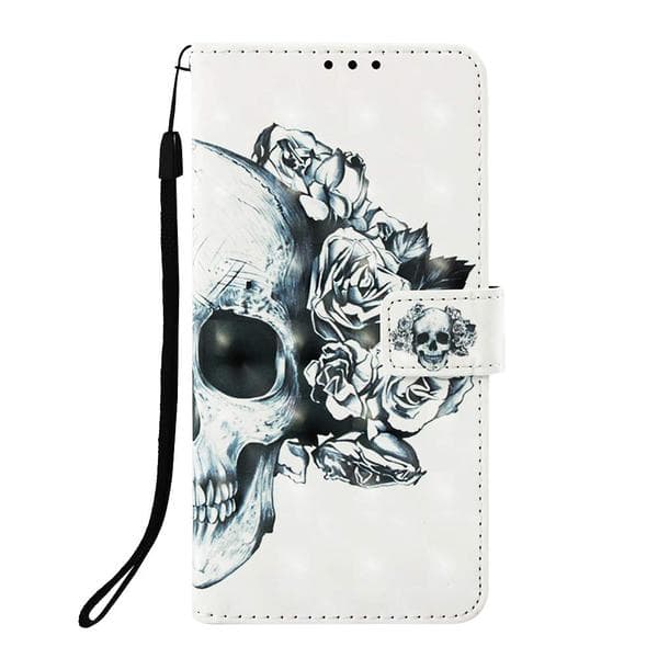 Plånboksfodral Huawei P30 Pro – Döskalle / Rosor