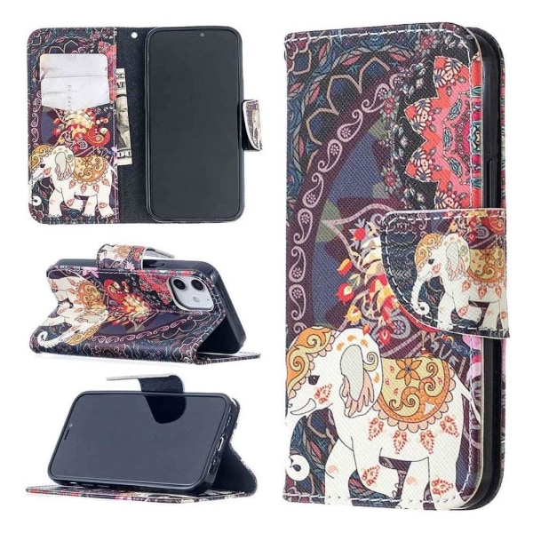 Lompakkokotelo iPhone 12 - Intialainen / Elefantti