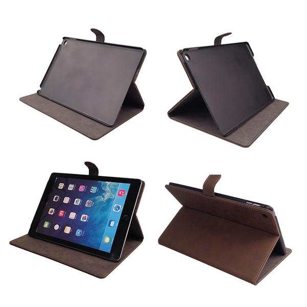 Fodral Mocka/Läder iPad Air 2 - Retro, 4 Färger, 9,7 tum Ljusbrun