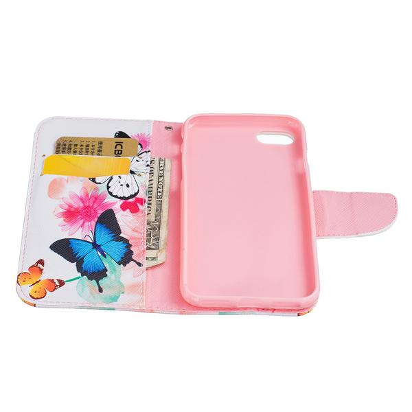 Plånboksfodral iPhone SE (2020) - Färgglada Fjärilar