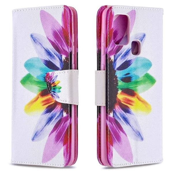 Lompakkokotelo Samsung Galaxy A21s - Värikäs Kukka