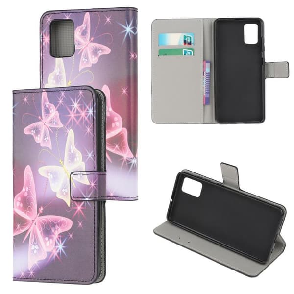 Plånboksfodral Samsung Galaxy A13 - Lila / Fjärilar