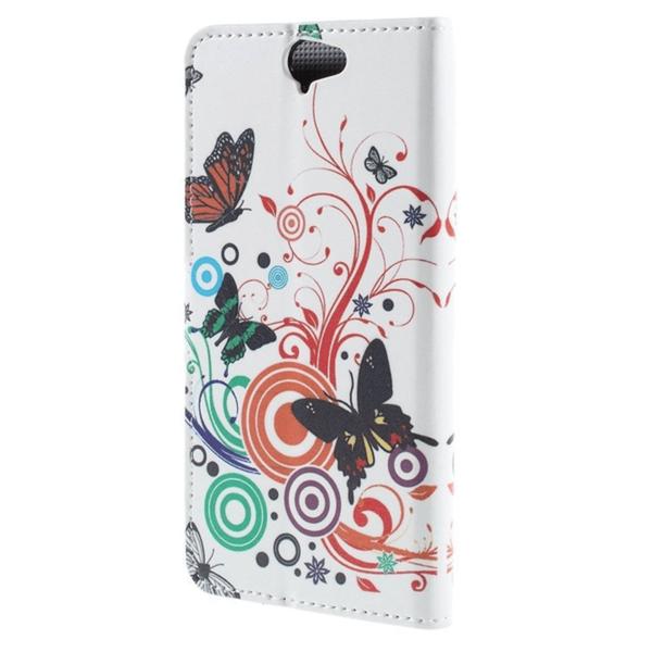Plånboksfodral HTC One A9 - Vit med Fjärilar
