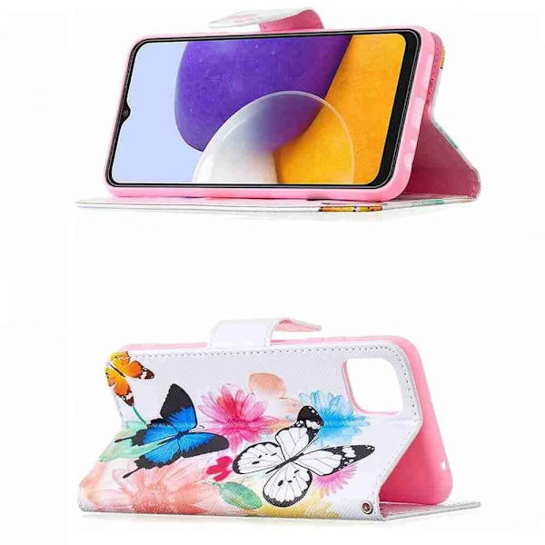 Plånboksfodral Samsung Galaxy A03 – Färgglada Fjärilar