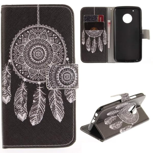Plånboksfodral Moto G5 Plus – Drömfångare Svart / Dreamcatcher