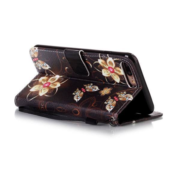 Plånboksfodral iPhone 6 Plus / 6s Plus – Blommor i Guld
