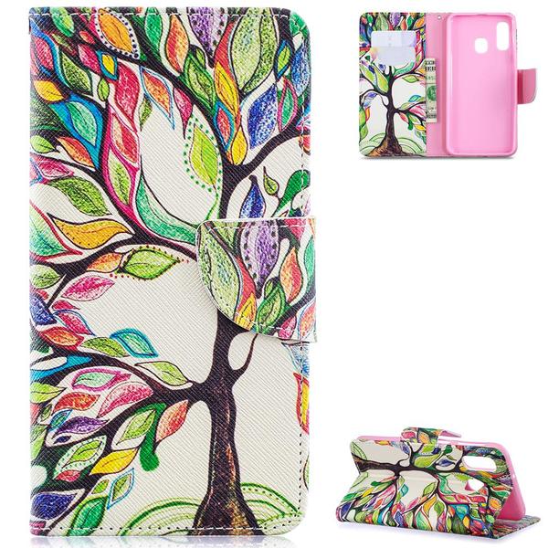 Plånboksfodral Samsung Galaxy A40 – Färgglatt Träd