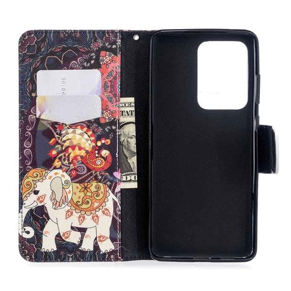 Plånboksfodral Samsung Galaxy S20 Ultra – Indiskt / Elefant