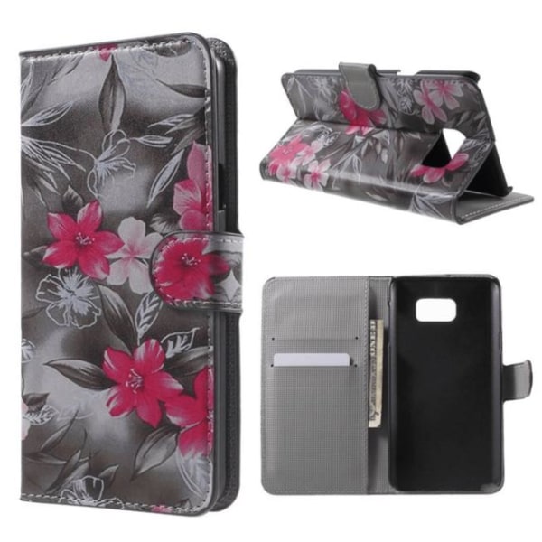 Plånboksfodral Samsung Galaxy Note 5 - Svartvit med Blommor