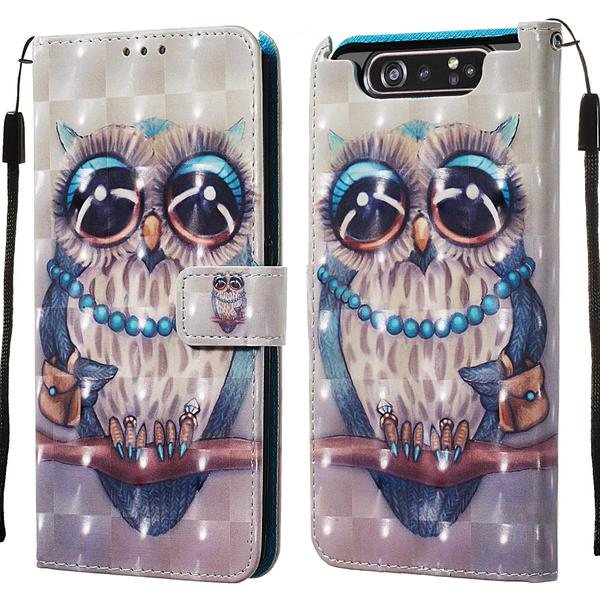 Plånboksfodral Samsung Galaxy A80 – Utsmyckad Uggla